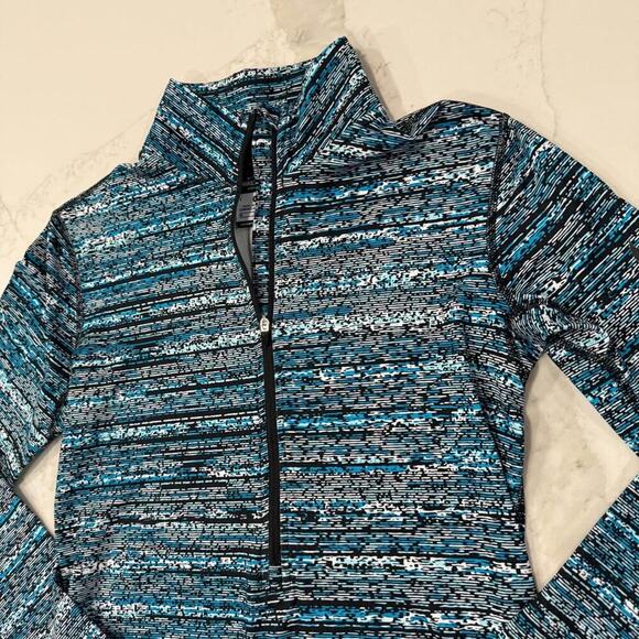 Nike Pro Dri-Fit Half Zip Pullover Long Sleeve Top Women's Medium Blue/Black Gym - Picture 3 of 10